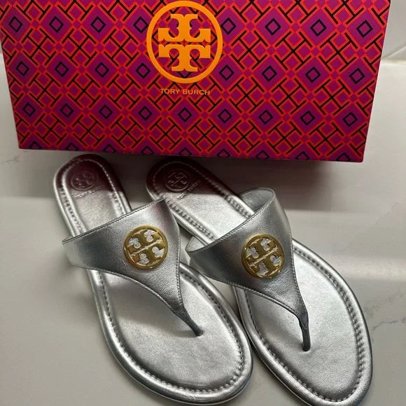 Tory Burch Silver Sandals - Picture 2 of 8